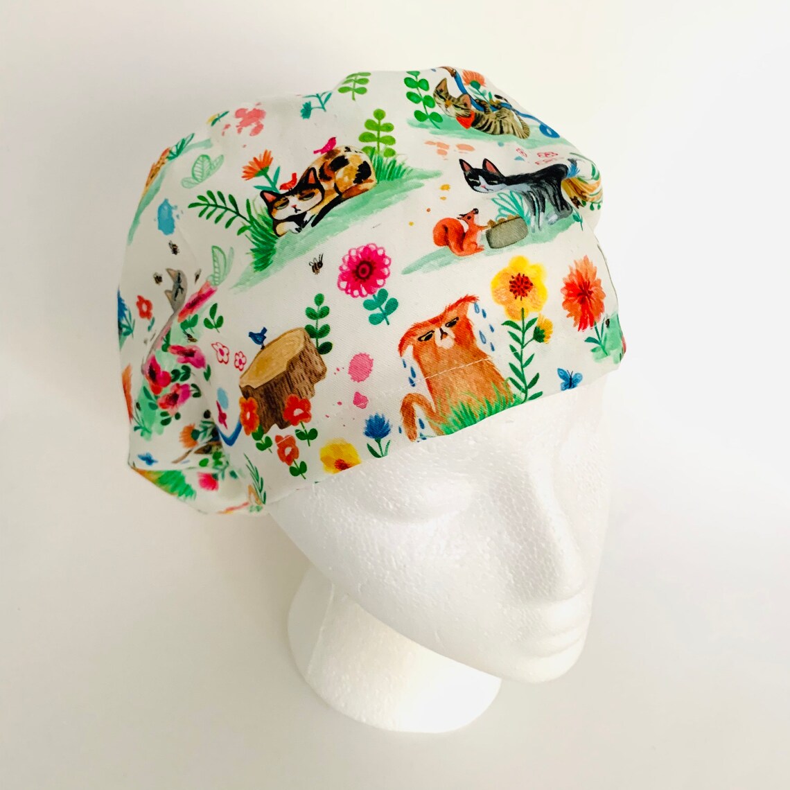 Euro Style Scrub Cap OR Hat Veterinary Hat Cattitude Scrub Etsy