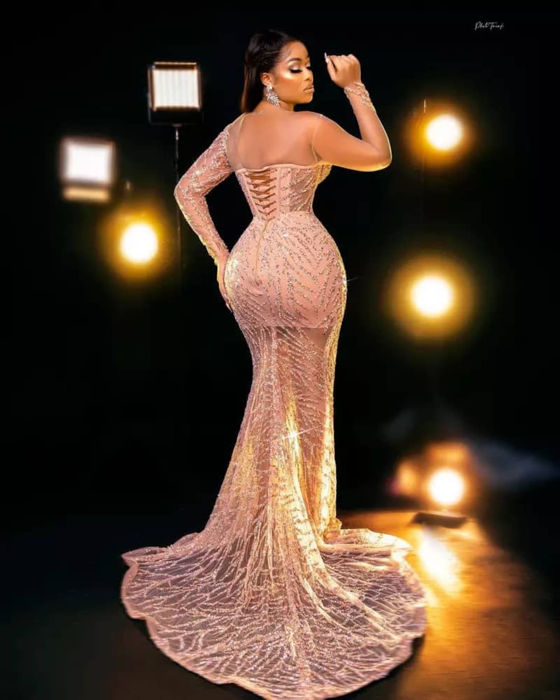 Traditional Wedding Dress Reception Dress African Lace Dress Corset ...