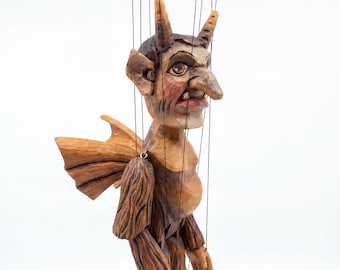 Marionette Teufel - Handgefertigte Originalpuppe