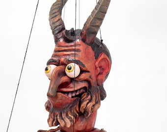 Marionette Teufel - Handgefertigte Originalpuppe