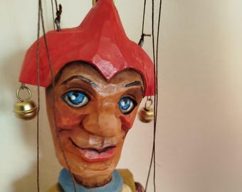 Marionette Hofnarr - Handgefertigte Originalpuppe