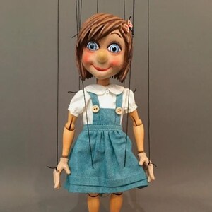 Marionette Pinocchio Mädchen - Handgefertigte Originalpuppe