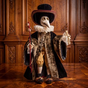 Pestdoktor Marionette - Handgefertigte Originalpuppe
