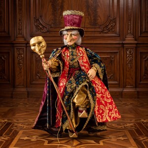 Marionette Karnevalsmagier - Handgefertigte Originalpuppe