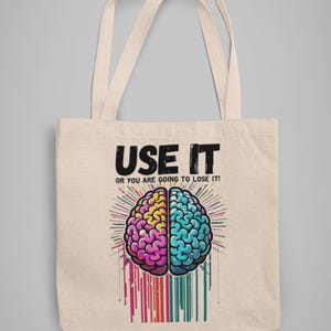 Brainy Tote Bag: Eco-Friendly Canvas Shopping Bag - Gift for Students