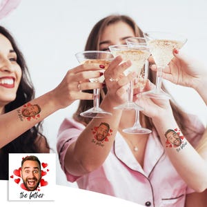 Bachelorette Party Favors - Bachelorette Tattoo - Bachelorette Party Favor - Groom&#39;s Face Tattoo - Bride Tattoo - Bride Gift - Funny Gift