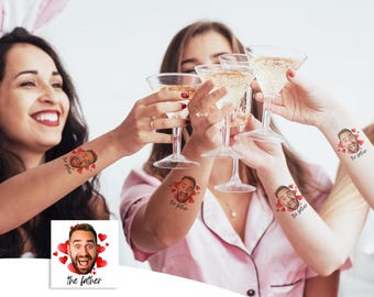 Custom Groom Face Tattoo - Bachelorette Party Favor