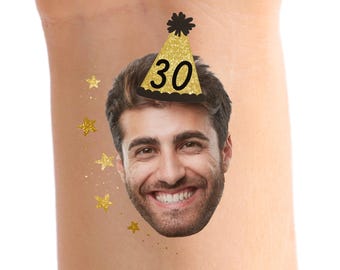 Tatouages temporaires personnalisés pour le visage, cadeaux d'anniversaire