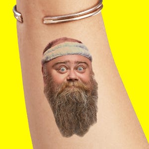 Custom Face Tattoos, Birthday Tattoos, Custom Temporary Tattoos, Party Favor, Tattoo Gift, Milestone Birthday, Christmas Halloween Tattoos