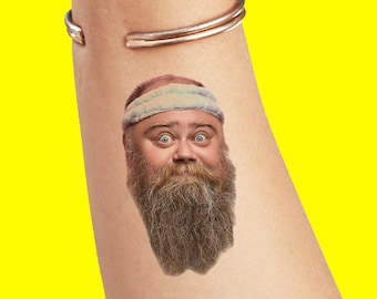 Custom Face Tattoos, Birthday Tattoos, Custom Temporary Tattoos, Party Favor, Tattoo Gift, Milestone Birthday, Christmas Halloween Tattoos