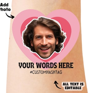 Personalized Custom bachelorette party, custom temporary tattoos, Groom face tattoos, groom tattoo, party tattoos, party favors