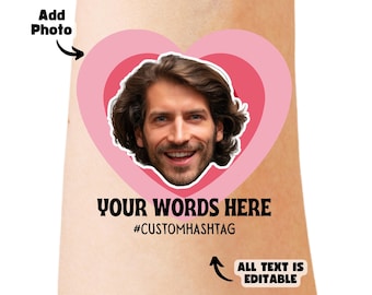 Personalized Groom Face Temporary Tattoos, Bachelorette Party Favors