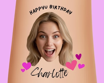 Cadeaux d'anniversaire personnalisés avec tatouage temporaire du visage, visage découpé avec photo