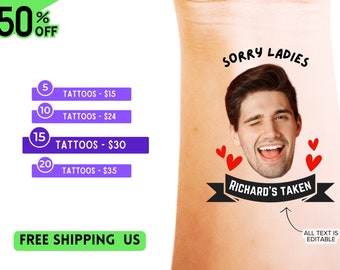 Custom Face Temporary Tattoos, Bachelorette Party Favors