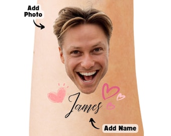 Personalized Groom Face Temporary Tattoos, Bachelorette Party Favors