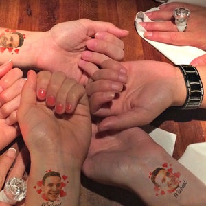 Personalisierter benutzerdefinierte Junggesellinnenabschied, Bräutigam Tattoo, benutzerdefinierte temporäre Tattoos, Bräutigam Gesichtstattoos, Party-Tattoos, Junggesellinnenabschiede