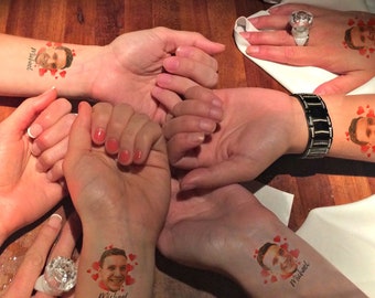 Personalized Custom bachelorette party, groom tattoo, custom temporary tattoos, Groom face tattoos,  party tattoos, bachelorette favors