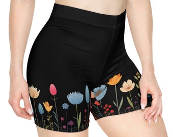 Cartoon Blumen Damen Bikershorts