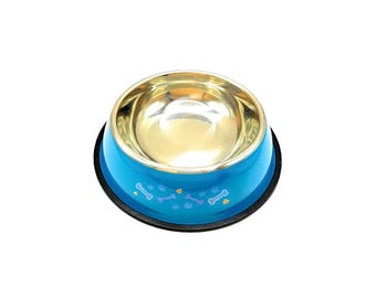 Comedero para perros, apto para lavavajillas, de acero inoxidable, antideslizante, con base ancha antivuelco.