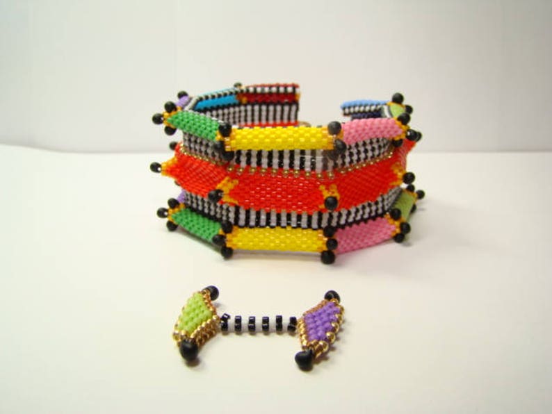 Circus Peyote Beaded Bracelet