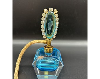 Irice Intaglio And Rhinestone Perfume Bottle Crane Prong Set Stones New Atomizer
