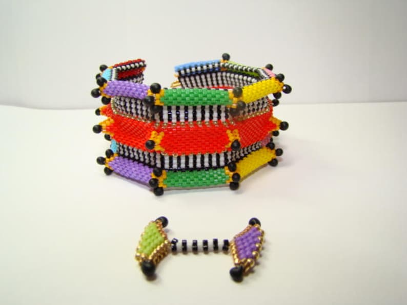 Circus Peyote Beaded Bracelet