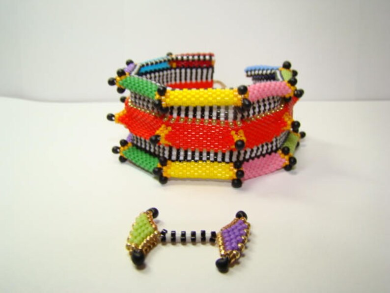 Circus Peyote Beaded Bracelet