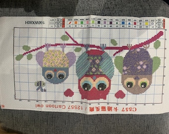 Comedy owls cross stitch