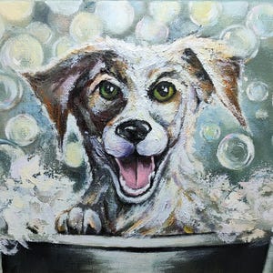 Painting "Dog "Dog portrait Original oil painting Small wall art Gift for dog lovers Painting animals Gift for her Painting dog Originalgift