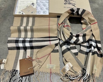 Checked Brown branded designer vintage classic branded winter scarf scarves unisex perfect birthday occasion gift present with a gift box