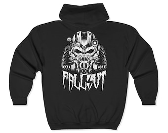 Fallout Helm Kapuzen-Sweatshirt mit durchgehendem Reißverschluss