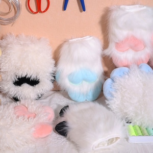 Sheep Hoof Furry Paws Pair Fursuit Soft-Haired Gloves, Pre-Made Pet Play, Cat Cosplay, Puppy Glover, Wolf Tiger Fox Paw, Custom Color Gift