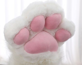 Big Finger Soft Fur Squeaky Cute Paw Fursuit Puppy Paws, Furry Gloves, Pre Made, Pet play, Cat Paws, Cosplay Glove, Tiger, Fox Custom, Gifts