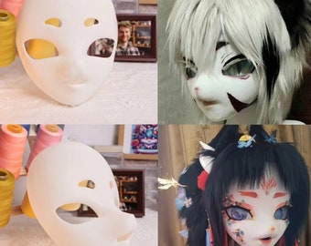 Fox Woman Head Base with Furry Face Option, Fursuit (Kig Series) Resin 3D Print Unique Costume Cosplay Petplay Pet Manokit Gift