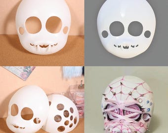 Furry Fursuit Spider Face Mask Head Base 3D Print KIG Style Helmet with Removable Fangs DIY Cosplay Costume Halloween Animal Character DIY