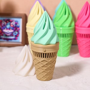 Fursuit Ice Cream Fan 2.0, upgraded for stronger wind and longer battery life. Portable 3D printed electric fan with stepless speed control and customizable colors, ideal for fursuit and cosplay events. Stay cool and stylish at conventions or outdoor