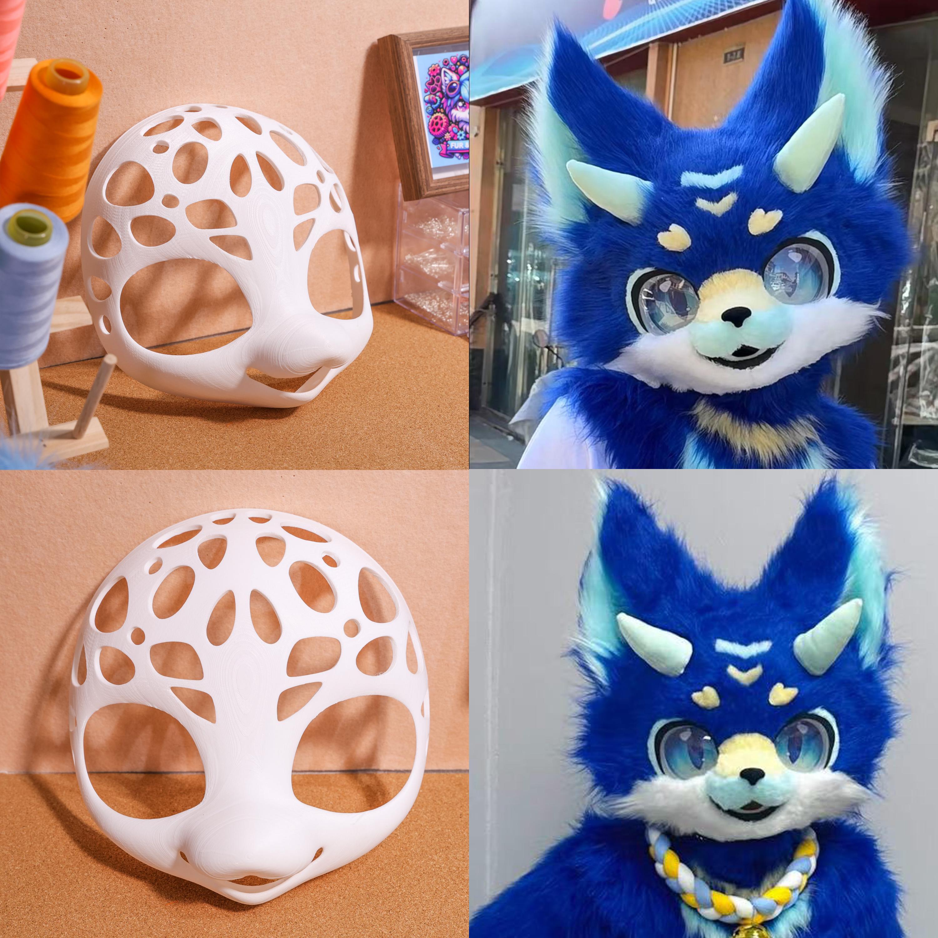 ネコ科犬科動物の毛皮のヘッドベース ファーリー ファースーツ (ケモノ