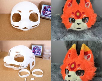 毛皮のような着ぐるみヘッドベース Kemono V3 静的顎 3D プリント