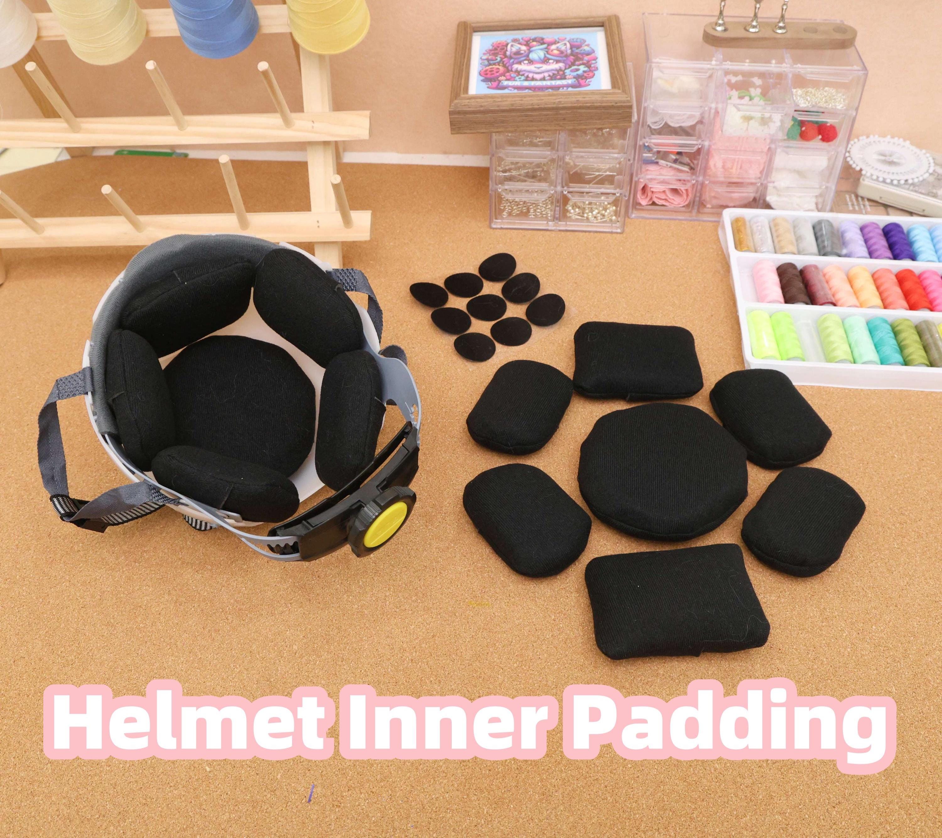 Fursuit Helmet Liner Padding Set 7-PCS Memory Foam Cushion Hook and ...