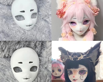 Kleine bloemenfee hoofd basis fursuit kemonohars 3D-print (Kig-serie) cosplay petplay, schattig huisdier, accessoire hoofdkostuum manokit