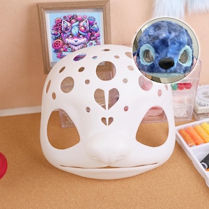 Stitch Kigurumi Fursuit Head Base Lightweight Resin Skull for Furry Cosplay, Customizable Sizes KIG Mask Base for DIY Furry Fursona Costume