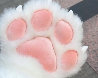 Cute Soft Cat Fursuit Puppy Paws Pair, Furry Gloves, Pre-Made Pet play, Cosplay Glove, Puppy Glover, Wolf Tiger Paws, Fox Paws Custom Gifts