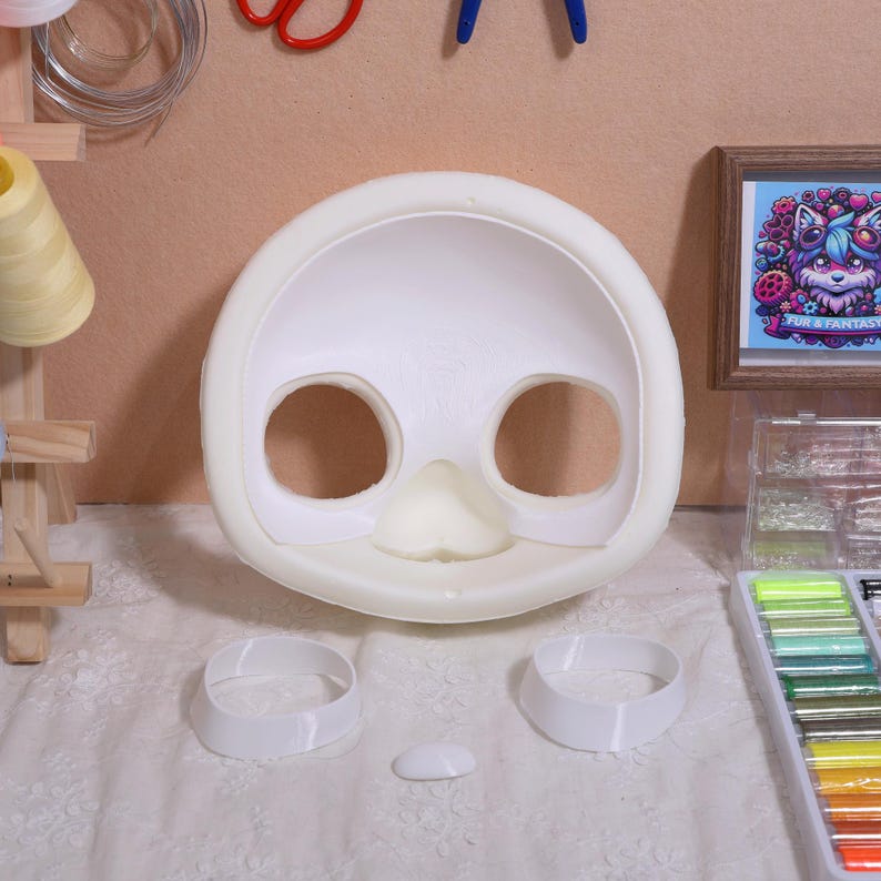 Lightweight foam head base, DIY fursuit accessories, custom furry costume base, breathable puppy head base, cosplay headwear supplies, foam base for costume making, head base for fursonas, puppy head form, foam base for fursuit heads, cosplay craftin
