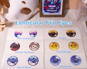 Lenticular Flip Eye Mash Non-transparent Furry Fursuit Head Base Accessories Waterproof Trimmable Opaque Eye Plate, Mascot Costume Eyes Gift