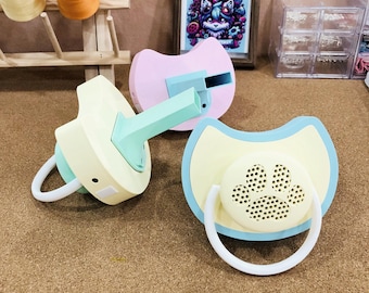 Pastellfärgad nappfläkt för pälsdräkter – 3D-tryckt handfläkt, bärbar minifläkt med tassventil, 3-hastighets söt bedårande katttass cosplay-rekvisita