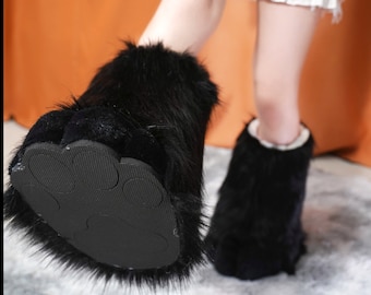 Fursuit Pfotenschuhe – Plüsch-Tierfüße Für Cosplay & Kostüme, 35 Cm Größe, Weich Und Bequem
