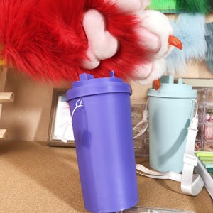 Cute Cup Fan Water Bottle Style Furry Fursuit 3D Printed Portable Rechargeable Mini Fan Adjustable Wind | USB Charging Desk Fan for Summer