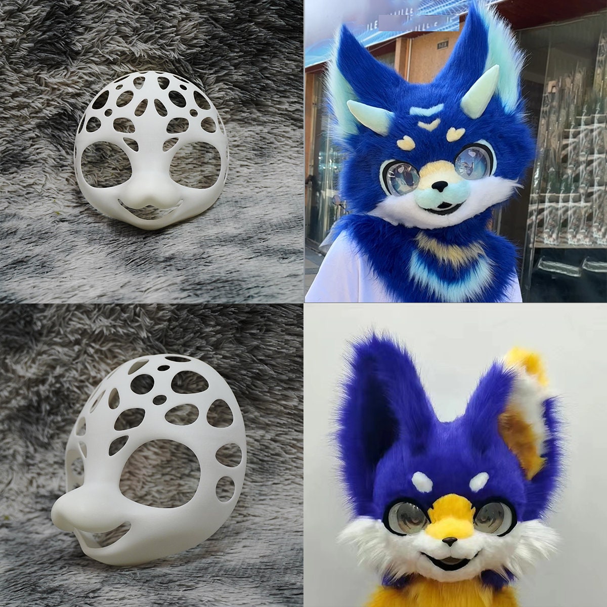 3D-gedruckte Fursuit-Maskenbasis - DIY-Grundlage Für Tier-Cosplay & Kawaii-Kostüme