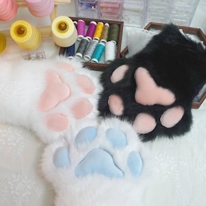 Soft Cat Fursuit Puppy Paws, Furry Gloves Pair, Nails Play, Cosplay Glove, Cute Puppy Glover, Wolf Paws, Tiger Paws, Fox Paws Custom Gifts