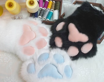 Weiche Katze Fursuit Welpen Pfoten, pelzigen Handschuhe Paar, Nägel spielen, Cosplay Handschuh, niedlichen Welpen Glover, Wolf Paws, Tiger Paws, Fox Paws kundenspezifische Geschenke